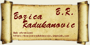 Božica Radukanović vizit kartica